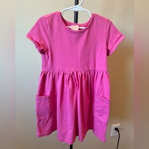 Hanna Andersson Sleeve Pink Dress with Pockets